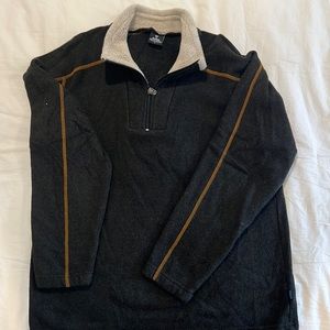 Kuhl 1/4 zip dark brown sweatshirt